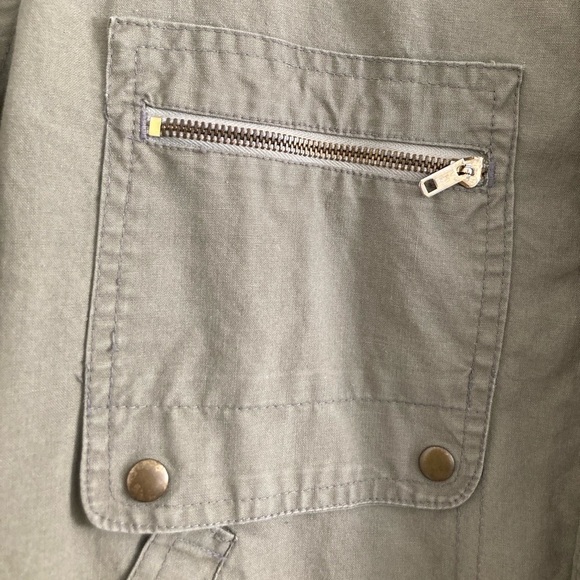 Vintage Army Green Utility Jacket Full Zip by 1134 Trendy Artsy Size Medium - Picture 5 of 13